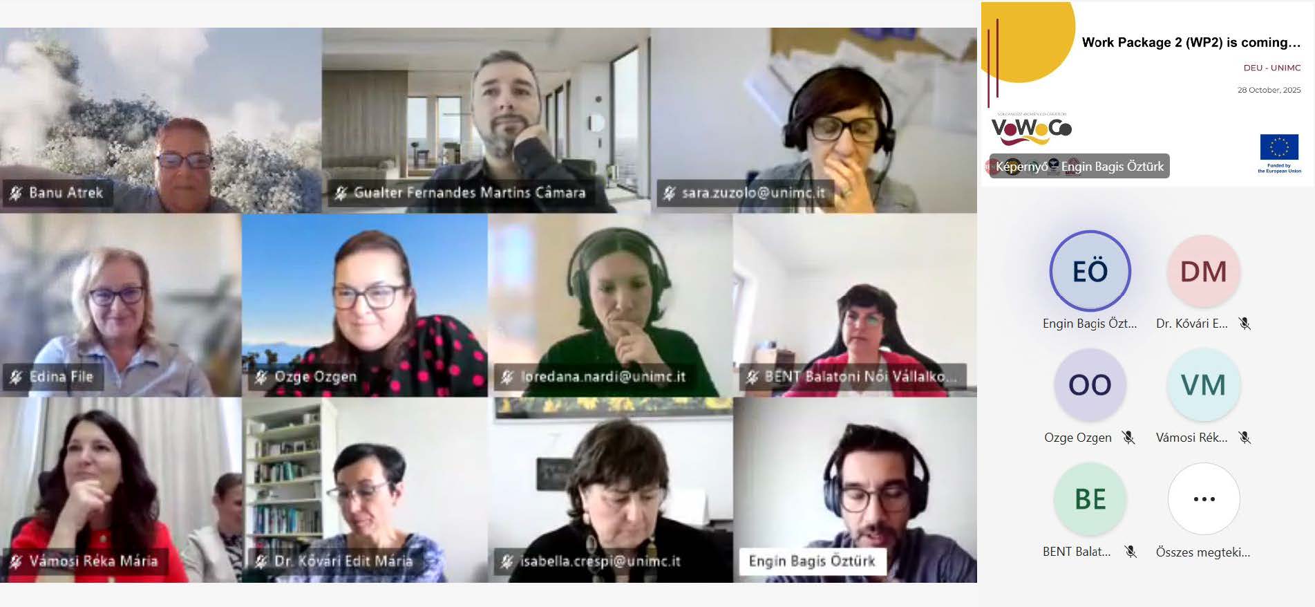 kick off meeting online del progetto VoWoCo