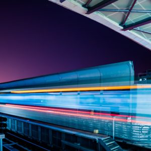 Empty railroad platform